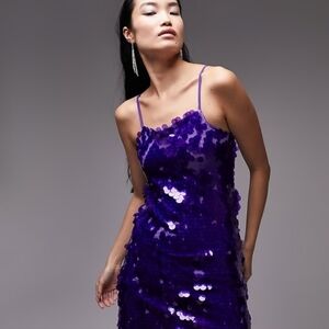 Topshop Purple Sequin Mini Dress